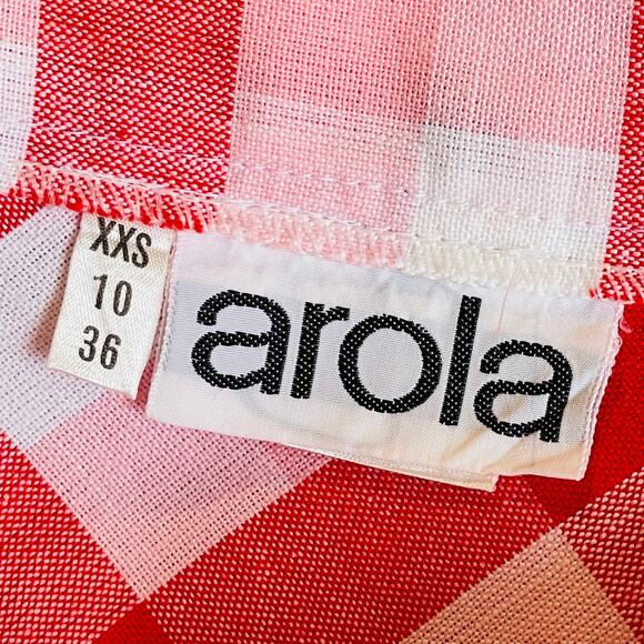 VINTAGE 70s Arola Finland Gingham Tiered Ruffle Midi Skirt Size XXS - Picture 5 of 8